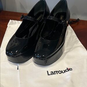Larroude Black Patent Platform Shoes -NEVER WORN
